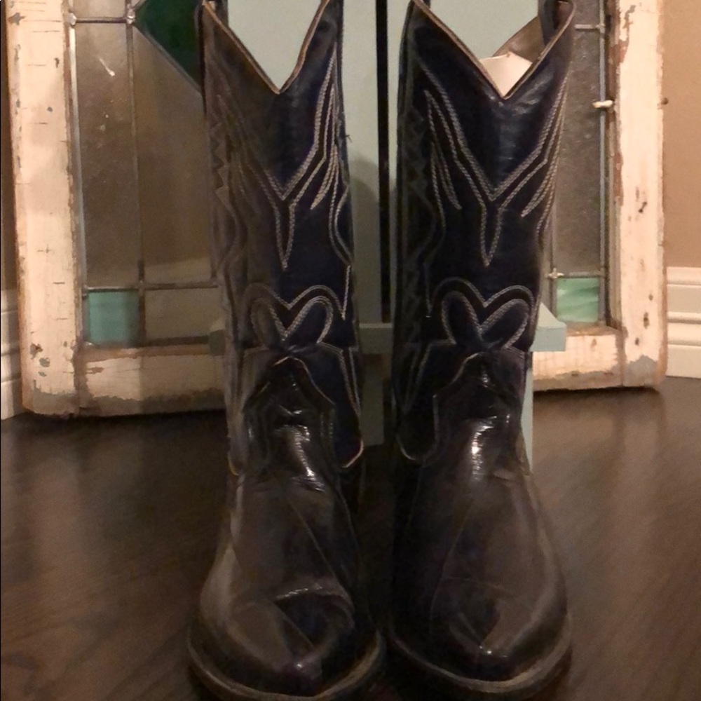 Vintage Villano Reverse Eel Pointed Boots 10.5 EE